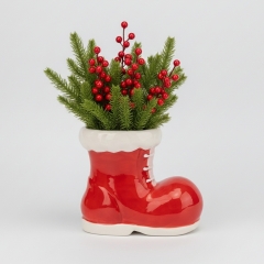 Кашпо для новогодних композиций  "Красный башмачок", 14 см (6037-016)