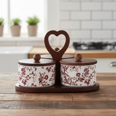 Набір ємностей для зберігання з бамбуковою кришкою "Затишне тріо", 21*20,5 см (9198-032)