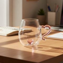Скляна кружка з фігуркою “Серденько”, 300 мл (9220-002)