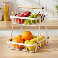 Фруктівниця дворівнева "Лофт", біла, 30,5 см ВРЯТОВАНА ПОЗИЦІЯ (9282-007)