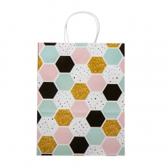 Подарунковий пакет "Золоті фігури", 18,5*25,5 см (9078-007)