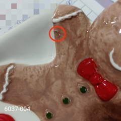 УЦІНКА Блюдо "Імбірні пряники в червоному", 26 см * 10 см(Дефект лиття,тріщина глазурі,маленький отвір) (00BR-6037-004)