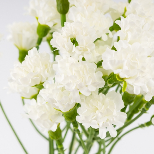 Искусственные миниатюрные гвоздики, белые, 38 см (9259-039) Искусственные миниатюрные гвоздики, белые, 38 см (9259-039)