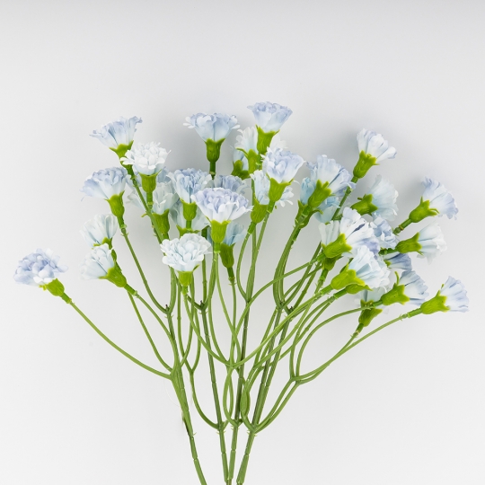 Искусственные миниатюрные гвоздики, голубые, 38 см (9259-040) Искусственные миниатюрные гвоздики, голубые, 38 см (9259-040)