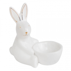 УЦІНКА Підставка під яйце "Золотий кролик", 11 см (Дефект заливки,дефект кераміки,чорні краплинки,сколи) (00BR-5007-002)