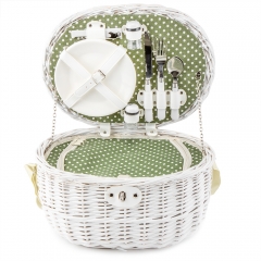 УЦІНКА Кошик для пікніка "Зустріч" на 2 особи, білий  (Попошкоджена лоза, іржа на ремені, дефект фарбування,потертість) (00BR-0503-013)