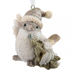 УЦІНКА Підвіска "Синичка з подарунком" (Ледь помітний скол на крилі/дирка в ялинці) (00BR-2007-192)