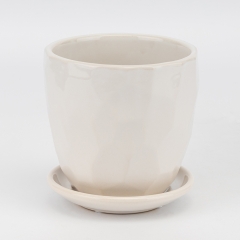 Керамическое кашпо "Грань", белое, 12,5 см, 1 л (2029-002/white)