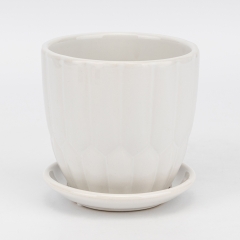 Керамическое кашпо "Капсула", белое, 12 см, 1 л (2029-003/white)