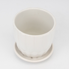 Керамическое кашпо "Капсула", белое, 12 см, 1 л (2029-003/white)