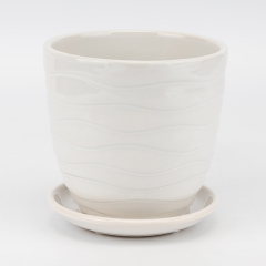 Керамическое кашпо "Волна", белое, 15 см, 1,7 л (2029-005/white)
