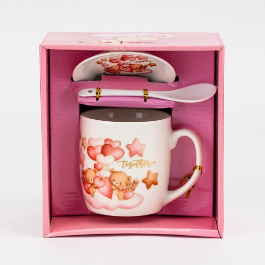 Кружка з блюдцем та ложечкою 