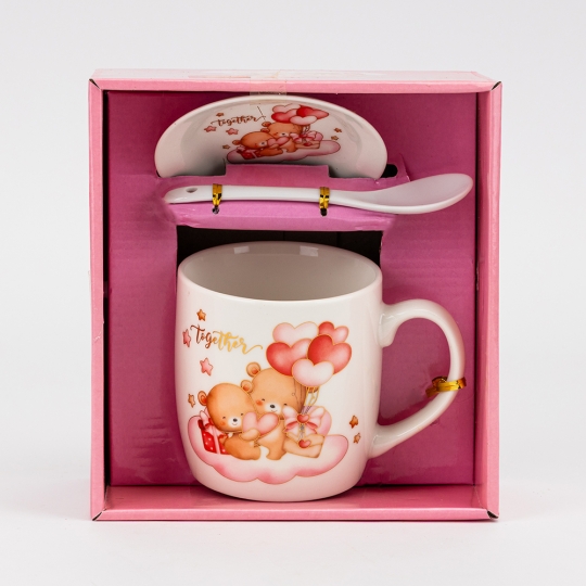 Кружка з блюдцем та ложечкою 