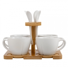 Набор кружек с бамбуковой подставкой "Английское чаепитие", 200 мл (4004-002)