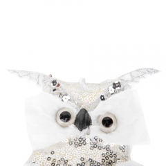 Новорічна іграшка "Мудра сова" срібна (6018-005)