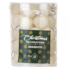 Набор елочных шаров "Мгновение Чуда"(2,5см * 40шт, белый) (00BR-6025-033)