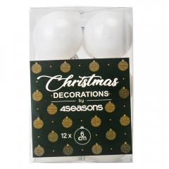 Набор елочных шаров "Праздничная Мозаика" (6см * 12 шт, белый) (00BR-6025-016)