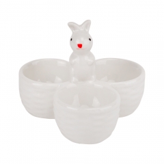 Підставка для 3 яєць "Милий кролик", біла, 9 см (5009-039)