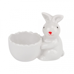 Підставка під яйце "Милий кролик", біла, 7 см (5009-040)