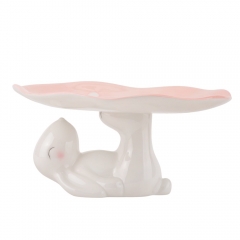 Підставка "Кролик з весняними квітами", рожева, 10 см (5101-001)