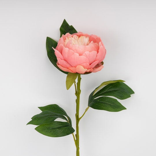 Искусственный пион, кремово-розовый, 70 см (2026-019/dk.pink) Искусственный пион, кремово-розовый, 70 см (2026-019/dk.pink)