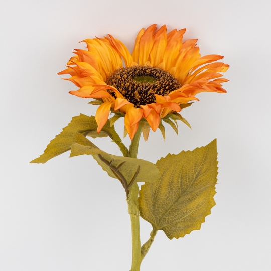 Искусственный подсолнух, оранжевый, 47 см (2026-025/sunset)