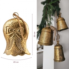 Металевий дзвіночок, золотий, 39 см (6033-003)