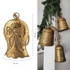 Металевий дзвіночок, золотий, 31 см (6033-004)