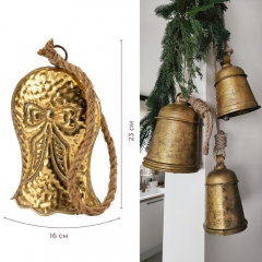Металевий дзвіночок, золотий, 23 см (6033-005)