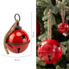 Металевий дзвіночок, червоний, 25 см (6033-008)
