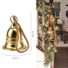 Металевий дзвіночок, золотий, 19,5 см (6033-009)