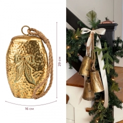 Металевий дзвіночок, золотий, 29 см (6033-014)