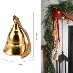 Металевий дзвіночок, золотий, 17,5 см (6033-020)