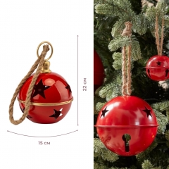 Металевий дзвіночок, червоний, 22 см (6033-021)