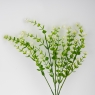 Искусственная зеленая ветвь с белыми соцветиями, 35 см (9273-008)