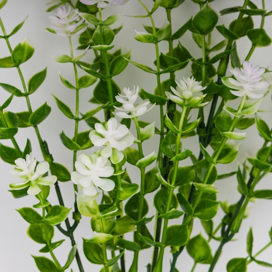 Штучна зелена гілка з бузковими суцвіттями, 35 см (9273-010)