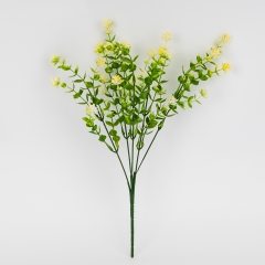 Штучна зелена гілка з жовтими суцвіттями, 35 см (9273-011)