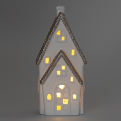 УЦІНКА Світлодіодний будиночок (LED), білий, 17 см (Скол) (00BR-6039-014)