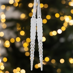 Набір з 2 ялинкових прикрас «Перламутрові бурульки», 14,7 см (6040-001)