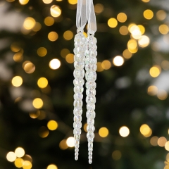 Набір з 2 ялинкових прикрас «Кришталеві бурульки», 14,7 см (6040-002)