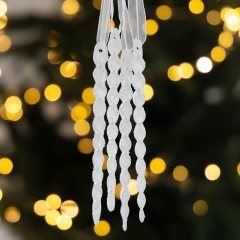 Набір з 4 ялинкових прикрас "Блискуча бурулька", 13,2 см (6040-020)