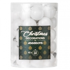 Набор елочных шаров "Мгновение Чуда"(2,5см * 40шт, белый) (6025-033)