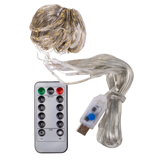 Гирлянда-штора 300 LED, разноцветная, 3*3 м, от USB (9133-024)