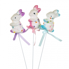 Декор на паличці «Білі кролики» (5 см.) (8108-034)