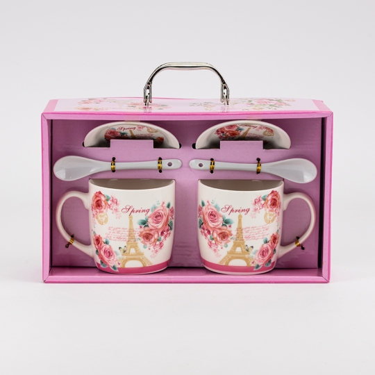 Набір з 2 кружок з блюдцями та ложечками 