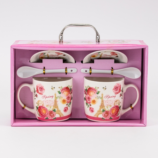 Набір з 2 кружок з блюдцями та ложечками 