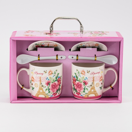 Набір з 2 кружок з блюдцями та ложечками 