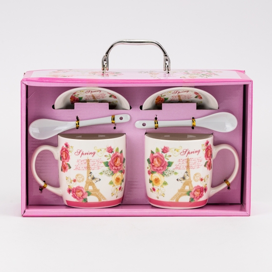 Набір з 2 кружок з блюдцями та ложечками 