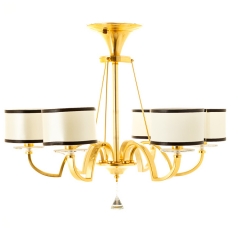 Люстра классическая золотая с тканевыми абажурами (6 ламп) (OU036/6P) (OU036/6P)