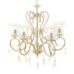 Люстра хрустальная белого цвета под винтаж на 5 ламп (OU100/5) (OU100/5)